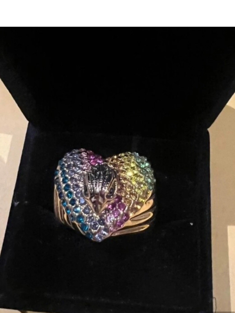 Kurt Geiger Crystal Heart Ring Nib Size 8 - Picture 2 of 9